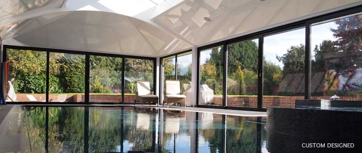 Custom designed swimming pool house extension Christopher Hunt Marlow Bucks